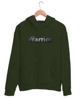 Warrior - Savaşçı Haki Yeşili Unisex Kapşonlu Sweatshirt - Thumbnail