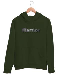 Warrior - Savaşçı Haki Yeşili Unisex Kapşonlu Sweatshirt