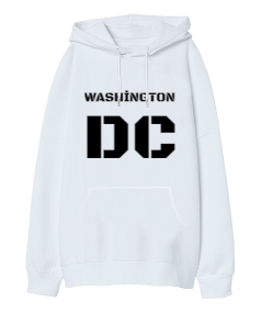 Washington DC Oversize Unisex Kapüşonlu Sweatshirt