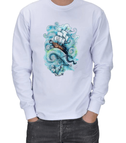 Watercolor Gemi ERKEK SWEATSHIRT