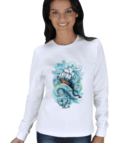 Watercolor Gemi KADIN SWEATSHIRT