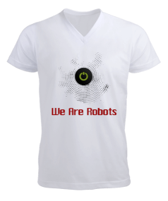 We Are Robots Erkek Kısa Kol V Yaka Tişört