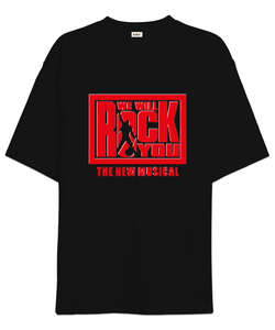 We Will Rock You Siyah Oversize Unisex Tişört