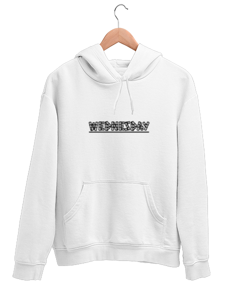 Tisho - Wednesday Beyaz Unisex Kapşonlu Sweatshirt