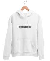 Wednesday Beyaz Unisex Kapşonlu Sweatshirt - Thumbnail