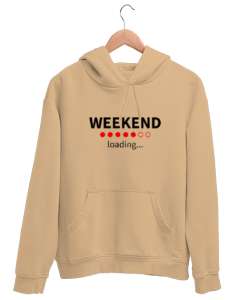 Weekend Loading - Hafta Sonu Yükleniyor Camel Unisex Kapşonlu Sweatshirt