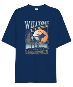 Welcome Elkview Alaska Tasarım Baskılı Oversize Unisex Tişört