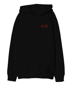 Western Oversize Unisex Kapüşonlu Sweatshirt