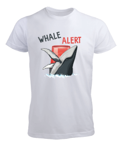 Whale ALERT v1T Beyaz Erkek Tişört