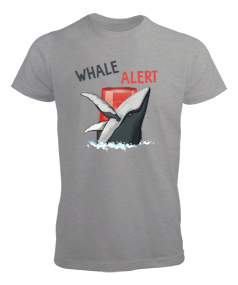 Whale ALERT v1T Gray Erkek Tişört