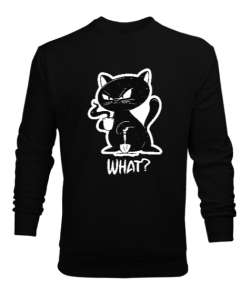 What - Ne Var? Siyah Erkek Sweatshirt