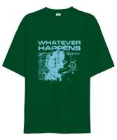 Whatever Happens Çimen Yeşili Oversize Unisex Tişört - Thumbnail