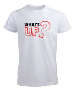 Whats Up? - Slogan Beyaz Erkek Tişört