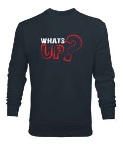 Whats Up? - Slogan Füme Erkek Sweatshirt