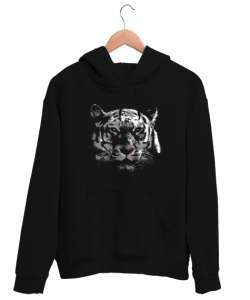 White Tiger - Beyaz Kaplan Siyah Unisex Kapşonlu Sweatshirt