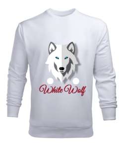 White Wolf Beyaz Erkek Sweatshirt