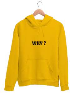 WHY ? Sarı Unisex Kapşonlu Sweatshirt