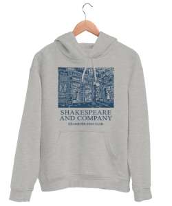 William Shakespeare Company Kitapçı Book Gri Unisex Kapşonlu Sweatshirt