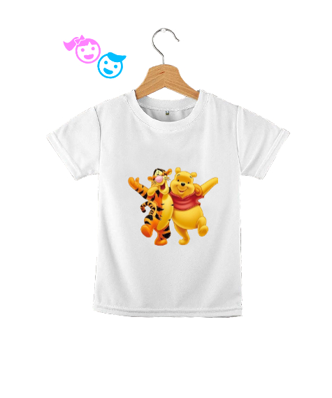 Tisho - Winnie The Pooh Tigger and Winnie Beyaz Çocuk Unisex