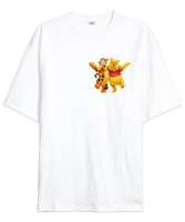 Winnie The Pooh Tigger Beyaz Oversize Unisex Tişört - Thumbnail