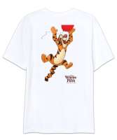 Winnie The Pooh Tigger Beyaz Oversize Unisex Tişört - Thumbnail