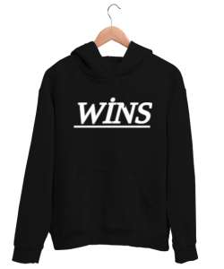 WİNS Siyah Unisex Kapşonlu Sweatshirt