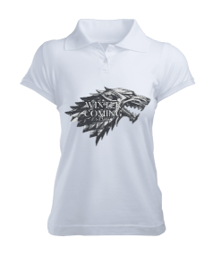 winter coming kadın polo yaka t-shirt Kadın Polo Yaka Tişört