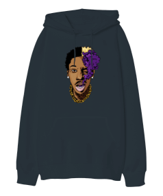 Wiz Khalifa Rapper Tasarım Baskılı Oversize Unisex Kapüşonlu Sweatshirt