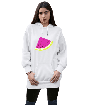 WMELON Kadın Uzun Hoodie Kapüşonlu Sweatshirt