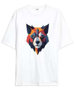 wolf Beyaz Oversize Unisex Tişört