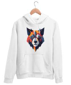 wolf Beyaz Unisex Kapşonlu Sweatshirt