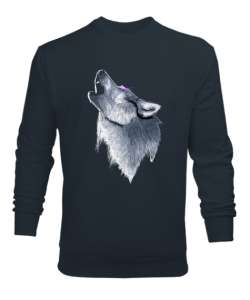 Wolf - Uluyan Kurt Füme Erkek Sweatshirt