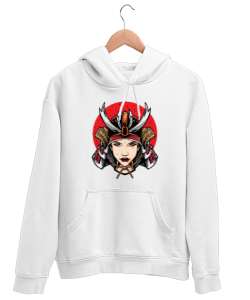 Woman Warrior - Savaşçı Beyaz Unisex Kapşonlu Sweatshirt