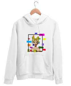 Women2 Beyaz Unisex Kapşonlu Sweatshirt