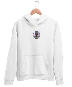 Women4 Beyaz Unisex Kapşonlu Sweatshirt