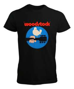 Woodstock Siyah Erkek Tişört