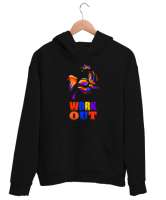 Work Out - Gym - Halter - Fitness - Kas Siyah Unisex Kapşonlu Sweatshirt - Thumbnail