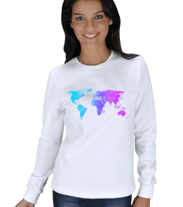 World Map KADIN SWEATSHIRT