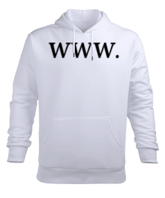 WWW. Erkek Kapüşonlu Hoodie Sweatshirt