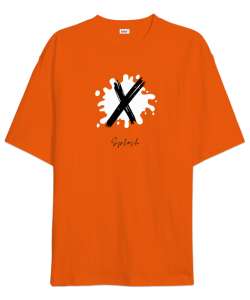 X Splash Turuncu Oversize Unisex Tişört