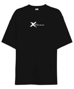 Xtreme - Extrem Slogan Siyah Oversize Unisex Tişört