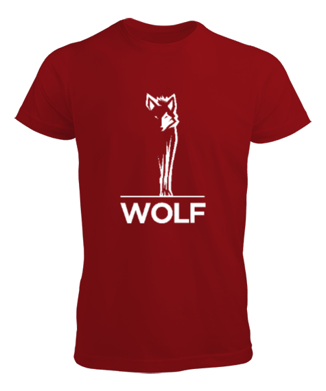 Tisho - Yalnız Kurt - Wolf Kırmızı Erkek Tişört