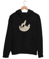 Yalnız Uluyan Kurt - Wolf Siyah Unisex Kapşonlu Sweatshirt - Thumbnail