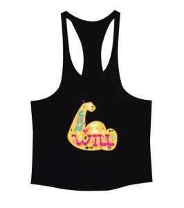 Yapabilirim Yapacağım Fitness Motivasyon Siyah Erkek Tank Top Atlet