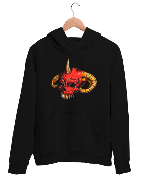 Tisho - Yaratık Kafatası - Skull Siyah Unisex Kapşonlu Sweatshirt