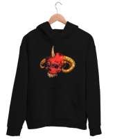 Yaratık Kafatası - Skull Siyah Unisex Kapşonlu Sweatshirt - Thumbnail