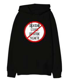 Yasak Oversize Unisex Kapüşonlu Sweatshirt