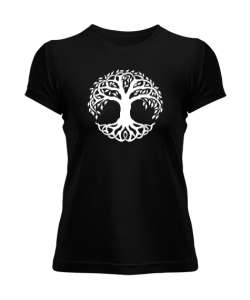 Yaşam Ağacı Siyah Kadın Tişört