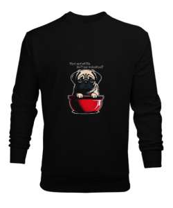 Yavru köpek baskılı Siyah Erkek Sweatshirt