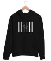 Yaya Geçidi ve Çizim Siyah Unisex Kapşonlu Sweatshirt - Thumbnail